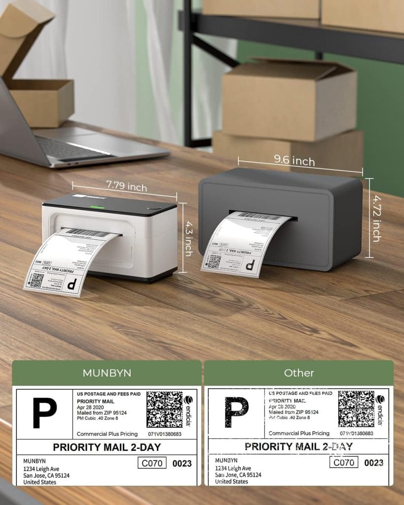 MUNBYN P941 4x6 Thermal Shipping Label Printer, USB, Monochrome, Compatible with Windows, macOS, ChromeOS